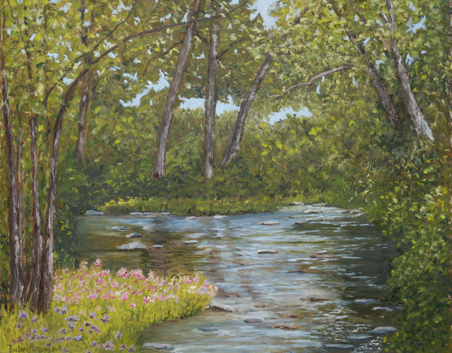 <B>Let the River Flow</B>  <BR>Almonte area, Ont. <BR>Oil on birch panel  <BR>40.64 cm x 50.8 cm  (16