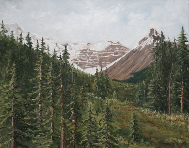 <B>Parker Ridge North-East View (1)</B> <BR>Banff National Park, Alta. <BR>Oil on canvas  <BR>38.1 cm x 76.2 cm  (15