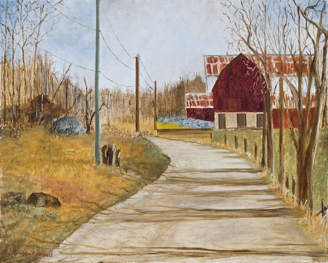 <B>Back Road</B>  <BR>Madoc, Ont.  <BR>Oil on canvas   <BR>40.64 cm x 50.8 cm  (16